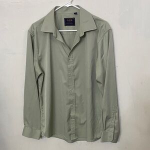 FLEX Men’s Sage Green Long-Sleeve Dress Shirt